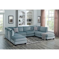 Baby blue cheap sectional sofa